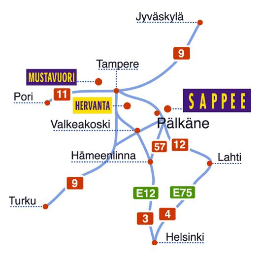 Карта как добраться до курорта Sappee
